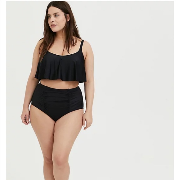New! Torrid sz 2 Flounce Swim Bathing Suit Top 2X - Picture 2 of 5